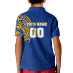 Personalized West Coast Eagles Polynesian Kid Polo Shirt Tribal Chest and Sleeve Tattoo Heritage Warrior