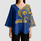 Personalized West Coast Eagles Polynesian Kimono Sleeve Blouse Tribal Chest and Sleeve Tattoo Heritage Warrior