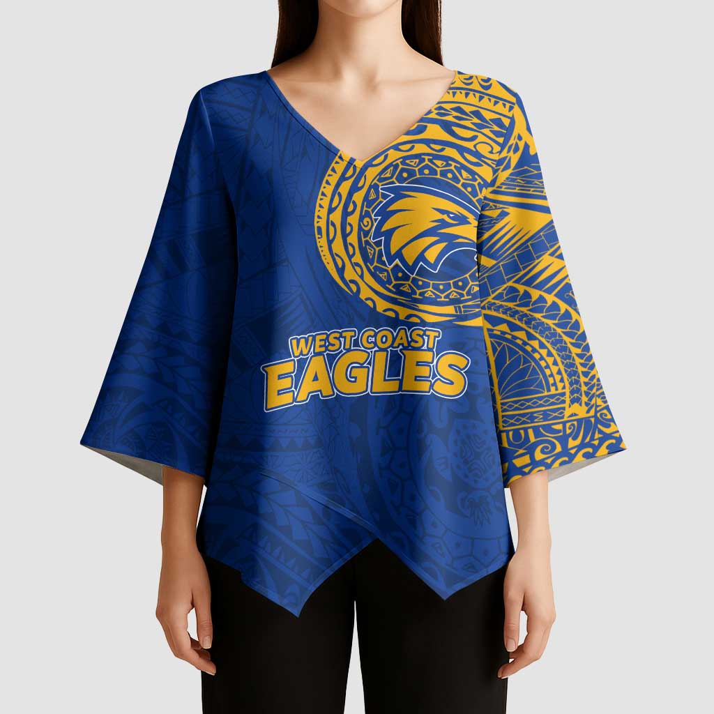 Personalized West Coast Eagles Polynesian Kimono Sleeve Blouse Tribal Chest and Sleeve Tattoo Heritage Warrior