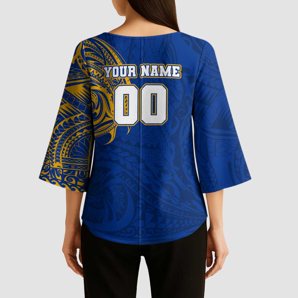 Personalized West Coast Eagles Polynesian Kimono Sleeve Blouse Tribal Chest and Sleeve Tattoo Heritage Warrior