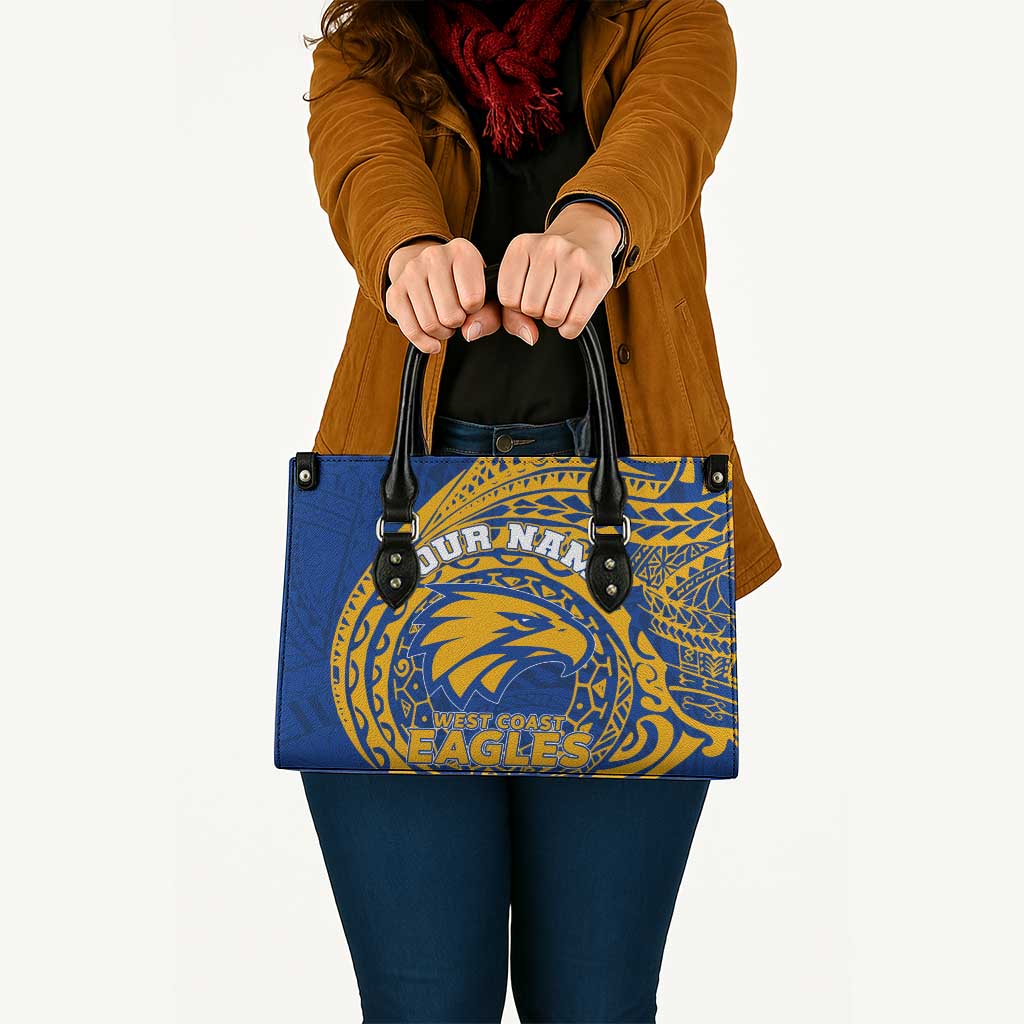 Personalized West Coast Eagles Polynesian Leather Bag Tribal Chest and Sleeve Tattoo Heritage Warrior