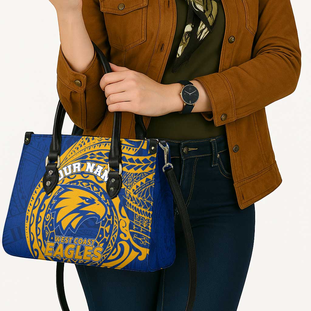 Personalized West Coast Eagles Polynesian Leather Bag Tribal Chest and Sleeve Tattoo Heritage Warrior