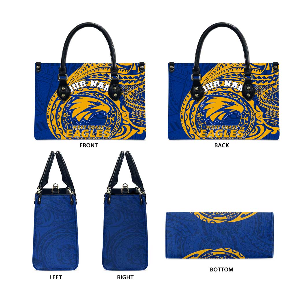 Personalized West Coast Eagles Polynesian Leather Bag Tribal Chest and Sleeve Tattoo Heritage Warrior