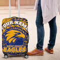 Personalized West Coast Eagles Polynesian Luggage Cover Tribal Chest and Sleeve Tattoo Heritage Warrior