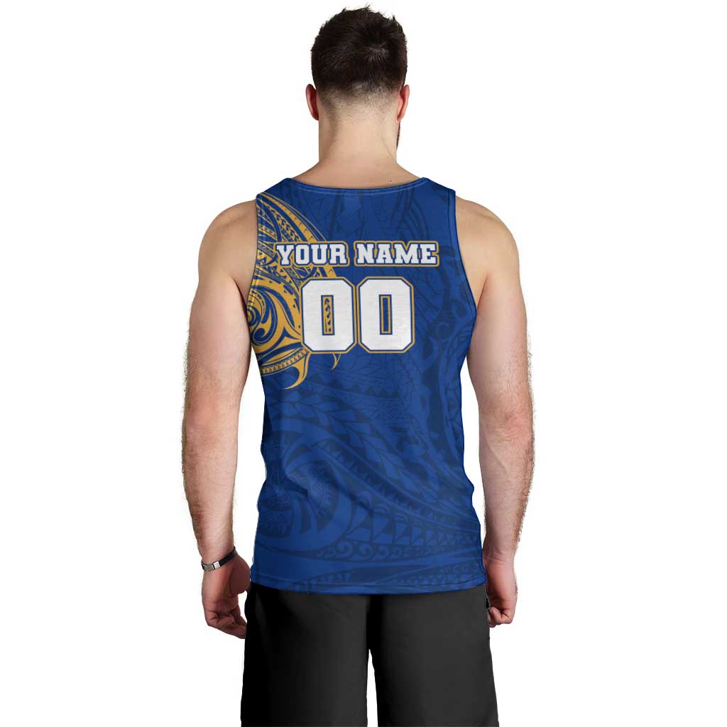 Personalized West Coast Eagles Polynesian Men Tank Top Tribal Chest and Sleeve Tattoo Heritage Warrior