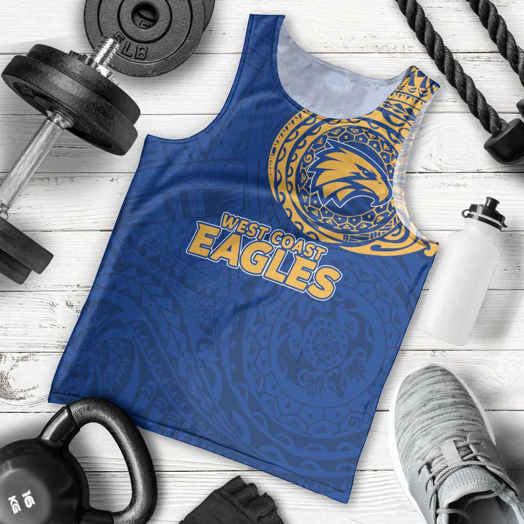Personalized West Coast Eagles Polynesian Men Tank Top Tribal Chest and Sleeve Tattoo Heritage Warrior
