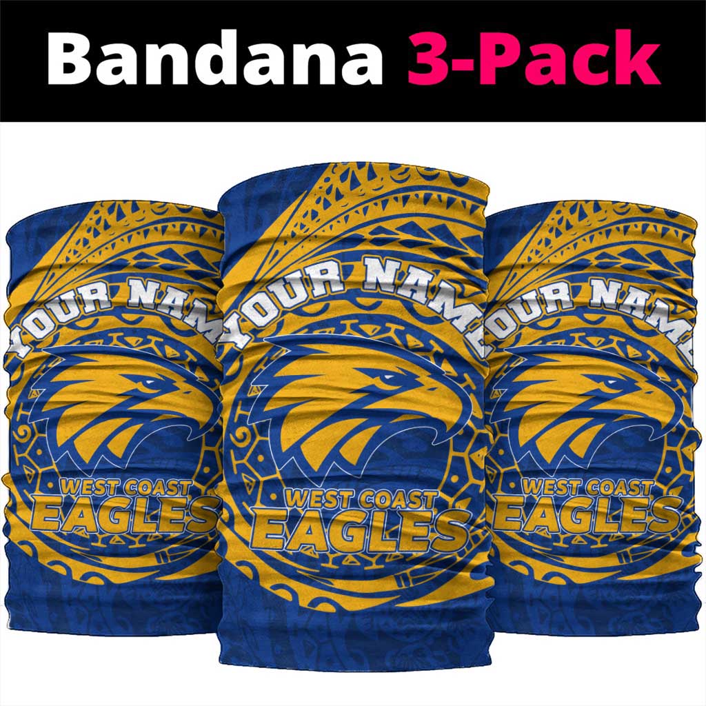 Personalized West Coast Eagles Polynesian Neck Gaiter Tribal Chest and Sleeve Tattoo Heritage Warrior