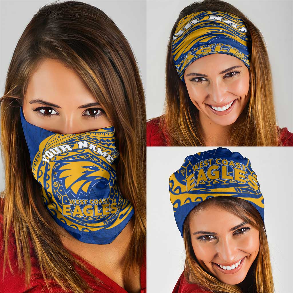 Personalized West Coast Eagles Polynesian Neck Gaiter Tribal Chest and Sleeve Tattoo Heritage Warrior