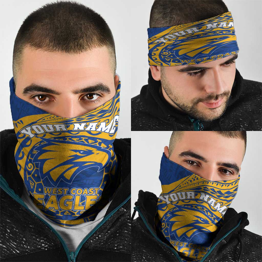 Personalized West Coast Eagles Polynesian Neck Gaiter Tribal Chest and Sleeve Tattoo Heritage Warrior