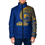 Personalized West Coast Eagles Polynesian Padded Jacket Tribal Chest and Sleeve Tattoo Heritage Warrior
