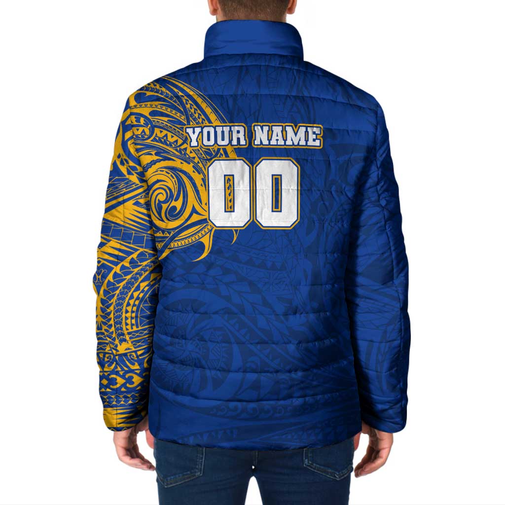 Personalized West Coast Eagles Polynesian Padded Jacket Tribal Chest and Sleeve Tattoo Heritage Warrior