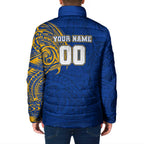 Personalized West Coast Eagles Polynesian Padded Jacket Tribal Chest and Sleeve Tattoo Heritage Warrior