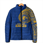 Personalized West Coast Eagles Polynesian Padded Jacket Tribal Chest and Sleeve Tattoo Heritage Warrior