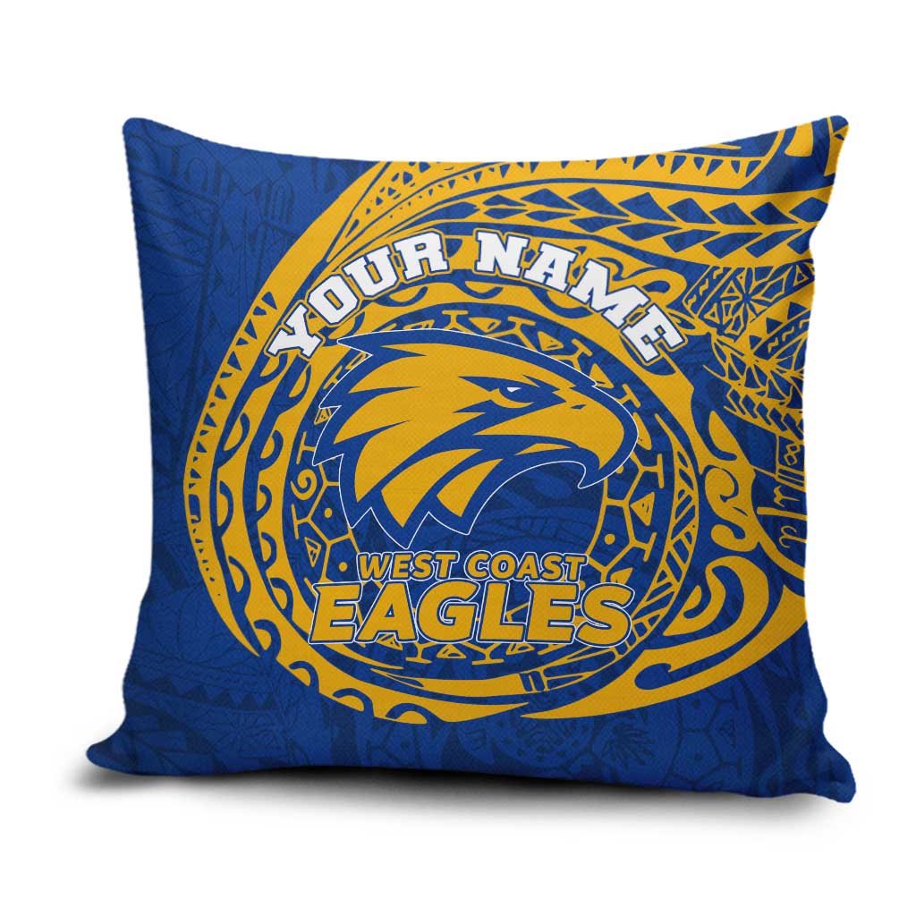 Personalized West Coast Eagles Polynesian Pillow Cover Tribal Chest and Sleeve Tattoo Heritage Warrior
