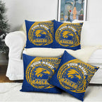 Personalized West Coast Eagles Polynesian Pillow Cover Tribal Chest and Sleeve Tattoo Heritage Warrior