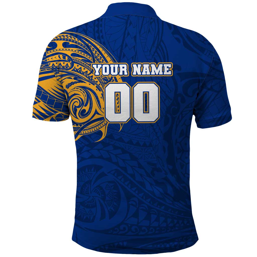 Personalized West Coast Eagles Polynesian Polo Shirt Tribal Chest and Sleeve Tattoo Heritage Warrior