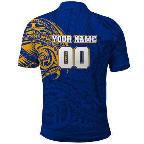 Personalized West Coast Eagles Polynesian Polo Shirt Tribal Chest and Sleeve Tattoo Heritage Warrior
