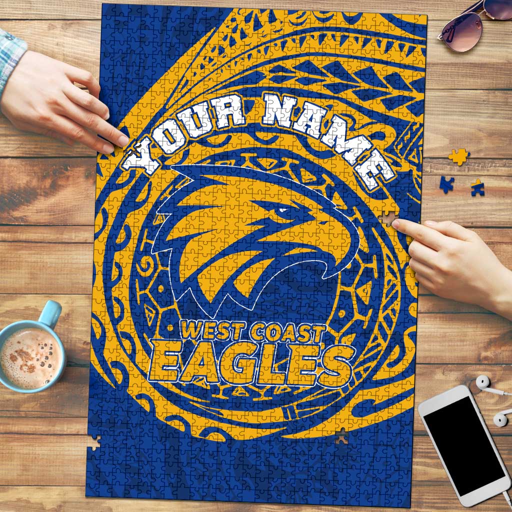 Personalized West Coast Eagles Polynesian Puzzle Tribal Chest and Sleeve Tattoo Heritage Warrior