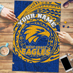 Personalized West Coast Eagles Polynesian Puzzle Tribal Chest and Sleeve Tattoo Heritage Warrior