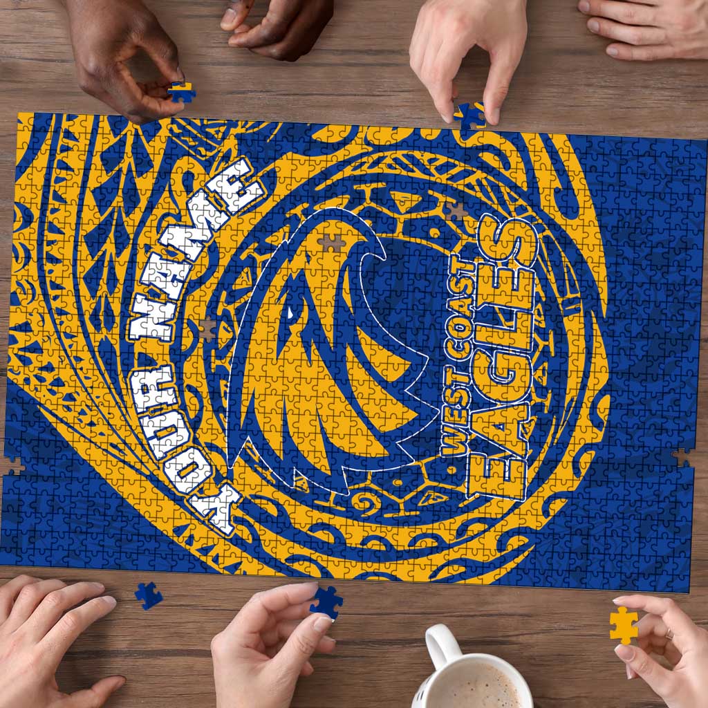 Personalized West Coast Eagles Polynesian Puzzle Tribal Chest and Sleeve Tattoo Heritage Warrior