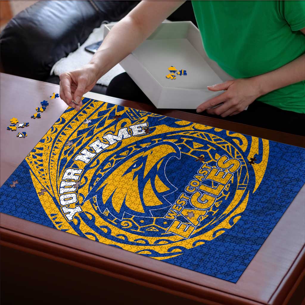Personalized West Coast Eagles Polynesian Puzzle Tribal Chest and Sleeve Tattoo Heritage Warrior