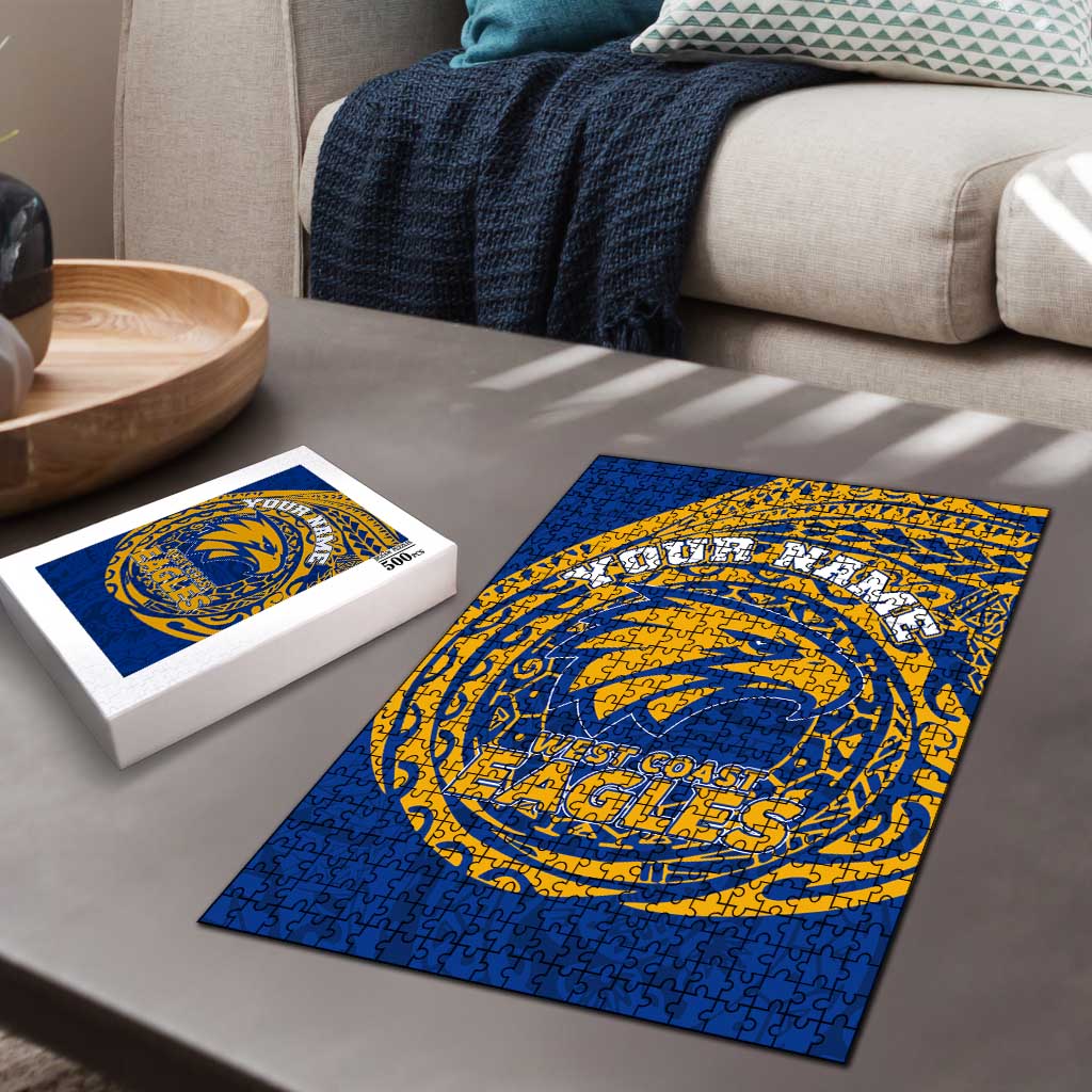 Personalized West Coast Eagles Polynesian Puzzle Tribal Chest and Sleeve Tattoo Heritage Warrior