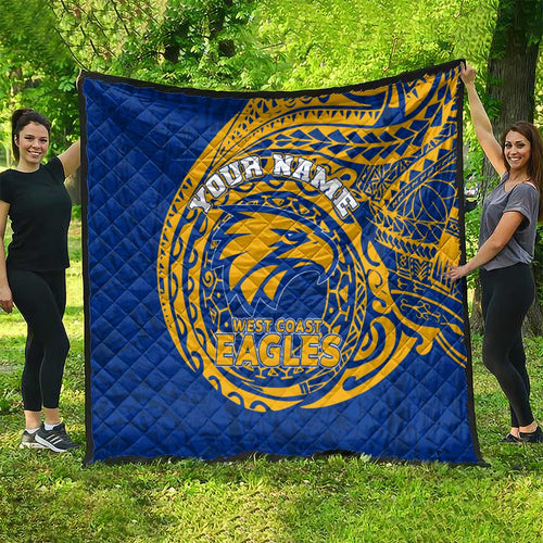 Personalized West Coast Eagles Polynesian Quilt Tribal Chest and Sleeve Tattoo Heritage Warrior