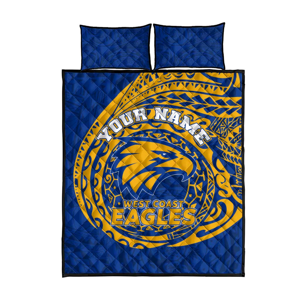 Personalized West Coast Eagles Polynesian Quilt Bed Set Tribal Chest and Sleeve Tattoo Heritage Warrior