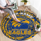 Personalized West Coast Eagles Polynesian Round Carpet Tribal Chest and Sleeve Tattoo Heritage Warrior