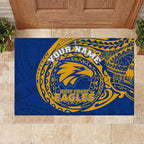 Personalized West Coast Eagles Polynesian Rubber Doormat Tribal Chest and Sleeve Tattoo Heritage Warrior