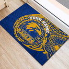 Personalized West Coast Eagles Polynesian Rubber Doormat Tribal Chest and Sleeve Tattoo Heritage Warrior