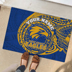 Personalized West Coast Eagles Polynesian Rubber Doormat Tribal Chest and Sleeve Tattoo Heritage Warrior