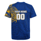 Personalized West Coast Eagles Polynesian Rugby Jersey Tribal Chest and Sleeve Tattoo Heritage Warrior