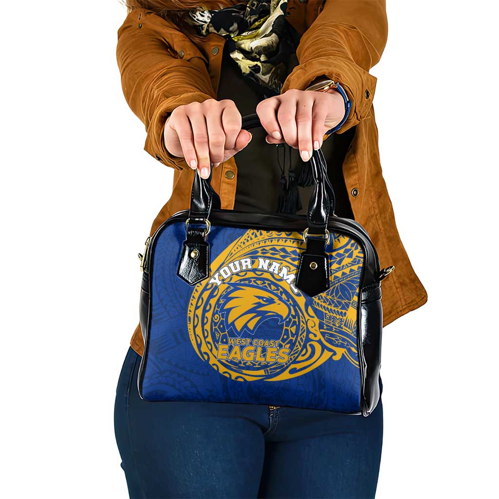 Personalized West Coast Eagles Polynesian Shoulder Handbag Tribal Chest and Sleeve Tattoo Heritage Warrior