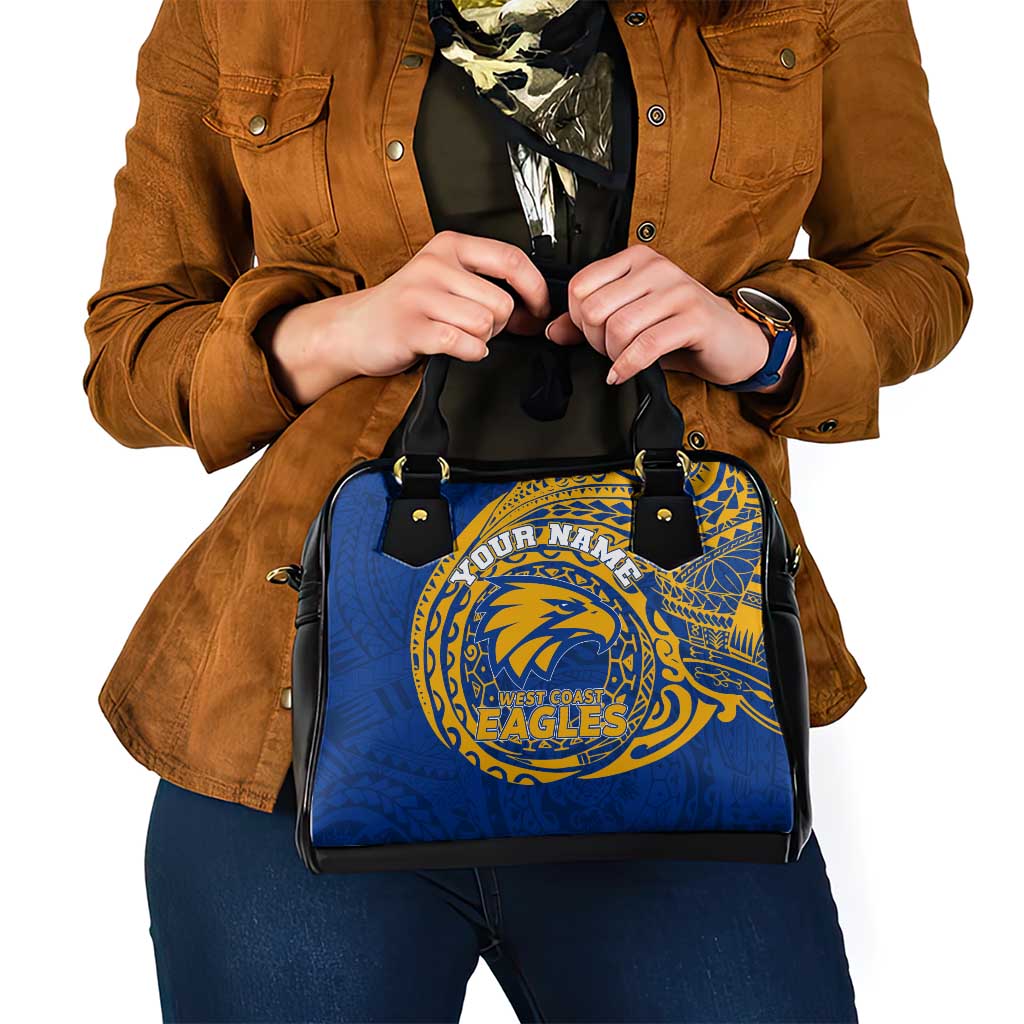 Personalized West Coast Eagles Polynesian Shoulder Handbag Tribal Chest and Sleeve Tattoo Heritage Warrior