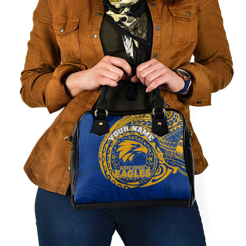 Personalized West Coast Eagles Polynesian Shoulder Handbag Tribal Chest and Sleeve Tattoo Heritage Warrior