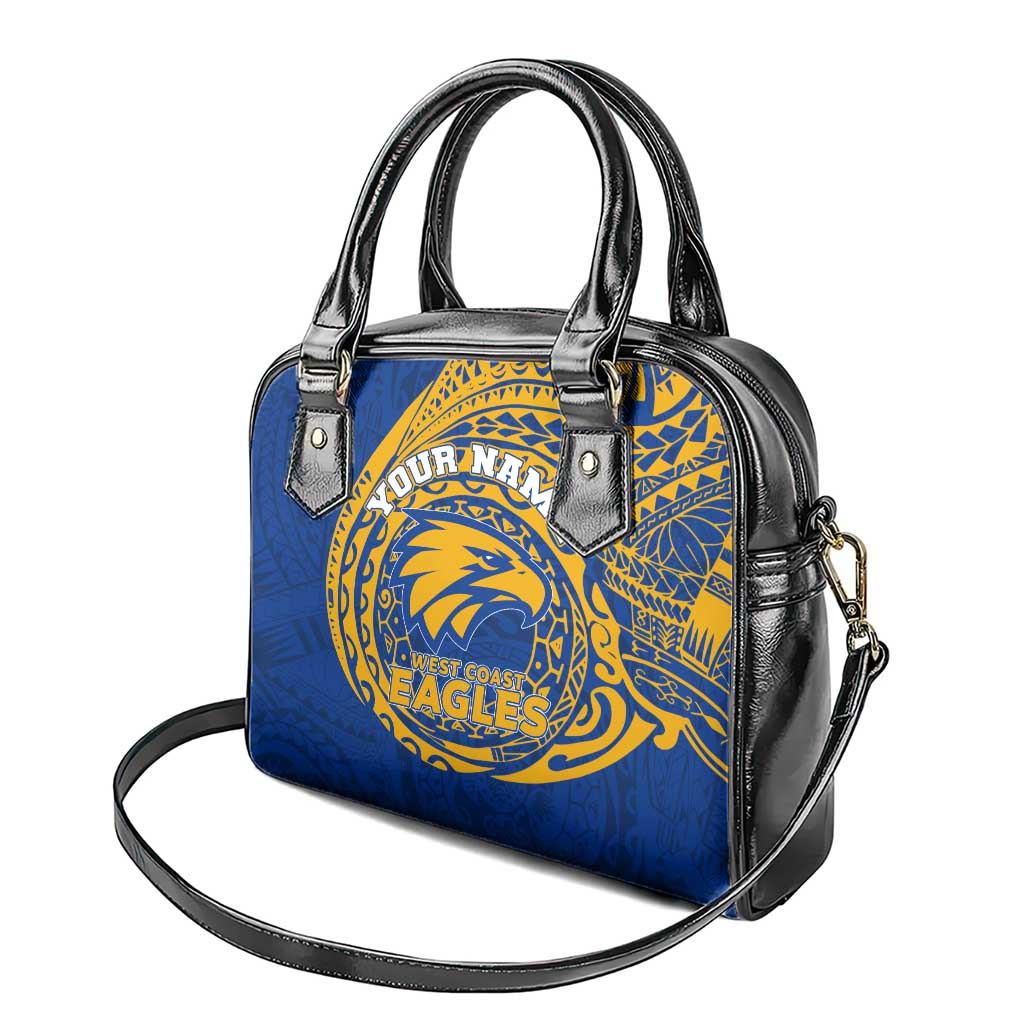 Personalized West Coast Eagles Polynesian Shoulder Handbag Tribal Chest and Sleeve Tattoo Heritage Warrior
