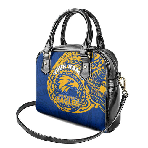Personalized West Coast Eagles Polynesian Shoulder Handbag Tribal Chest and Sleeve Tattoo Heritage Warrior