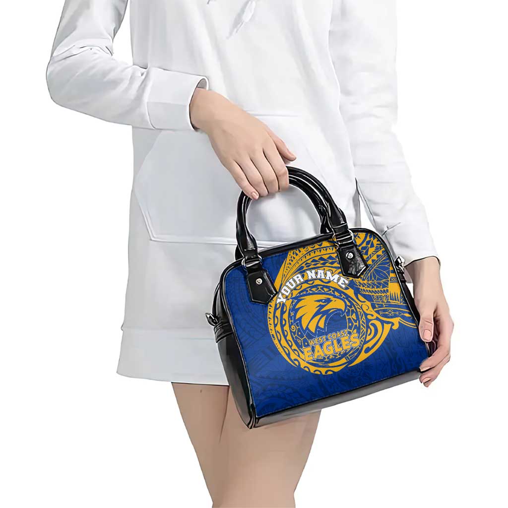 Personalized West Coast Eagles Polynesian Shoulder Handbag Tribal Chest and Sleeve Tattoo Heritage Warrior