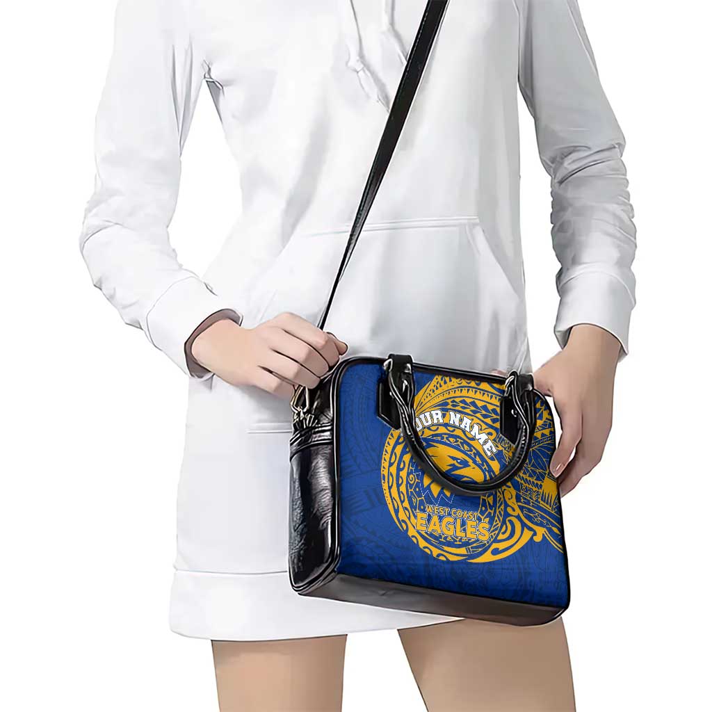 Personalized West Coast Eagles Polynesian Shoulder Handbag Tribal Chest and Sleeve Tattoo Heritage Warrior