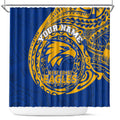 Personalized West Coast Eagles Polynesian Shower Curtain Tribal Chest and Sleeve Tattoo Heritage Warrior