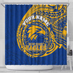 Personalized West Coast Eagles Polynesian Shower Curtain Tribal Chest and Sleeve Tattoo Heritage Warrior