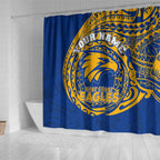 Personalized West Coast Eagles Polynesian Shower Curtain Tribal Chest and Sleeve Tattoo Heritage Warrior