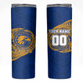 Personalized West Coast Eagles Polynesian Skinny Tumbler Tribal Chest and Sleeve Tattoo Heritage Warrior