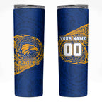 Personalized West Coast Eagles Polynesian Skinny Tumbler Tribal Chest and Sleeve Tattoo Heritage Warrior