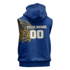 Personalized West Coast Eagles Polynesian Sleeveless Hoodie Tribal Chest and Sleeve Tattoo Heritage Warrior