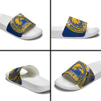Personalized West Coast Eagles Polynesian Slide Sandals Tribal Chest and Sleeve Tattoo Heritage Warrior