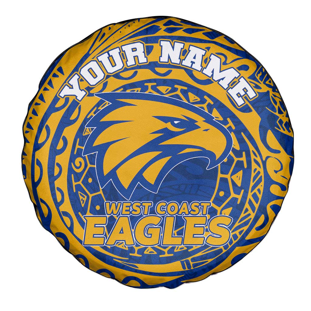 Personalized West Coast Eagles Polynesian Spare Tire Cover Tribal Chest and Sleeve Tattoo Heritage Warrior