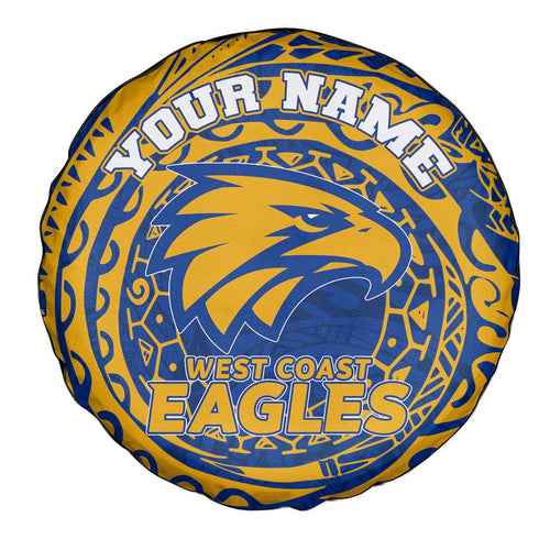Personalized West Coast Eagles Polynesian Spare Tire Cover Tribal Chest and Sleeve Tattoo Heritage Warrior