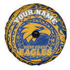 Personalized West Coast Eagles Polynesian Spare Tire Cover Tribal Chest and Sleeve Tattoo Heritage Warrior